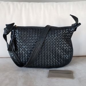 SOLD Bottega Veneta Intrecciato Black Shoulder Bag